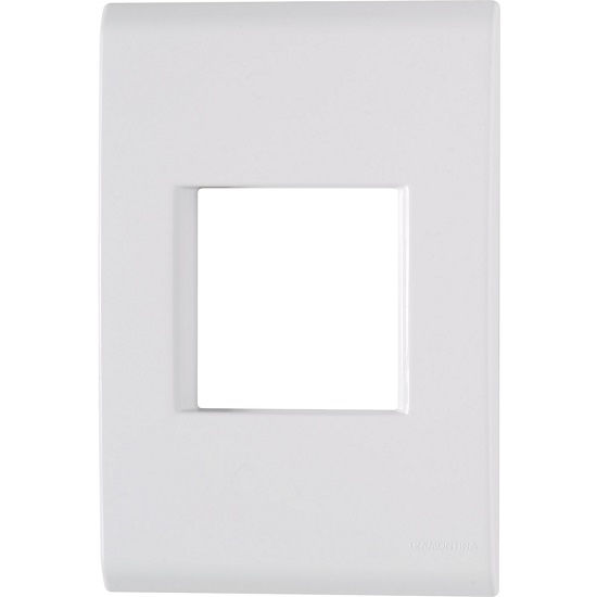 Placa PVC para 2 Módulos 4x2 Branca LIZ com Suporte com 60 Peças