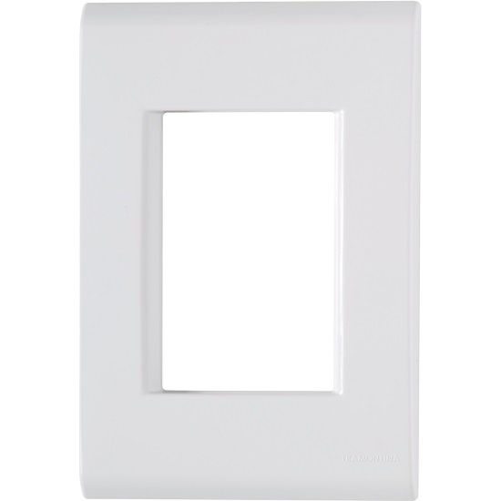 Placa PVC para 3 Módulos 4x2 Branca LIZ com Suporte com 60 Peças