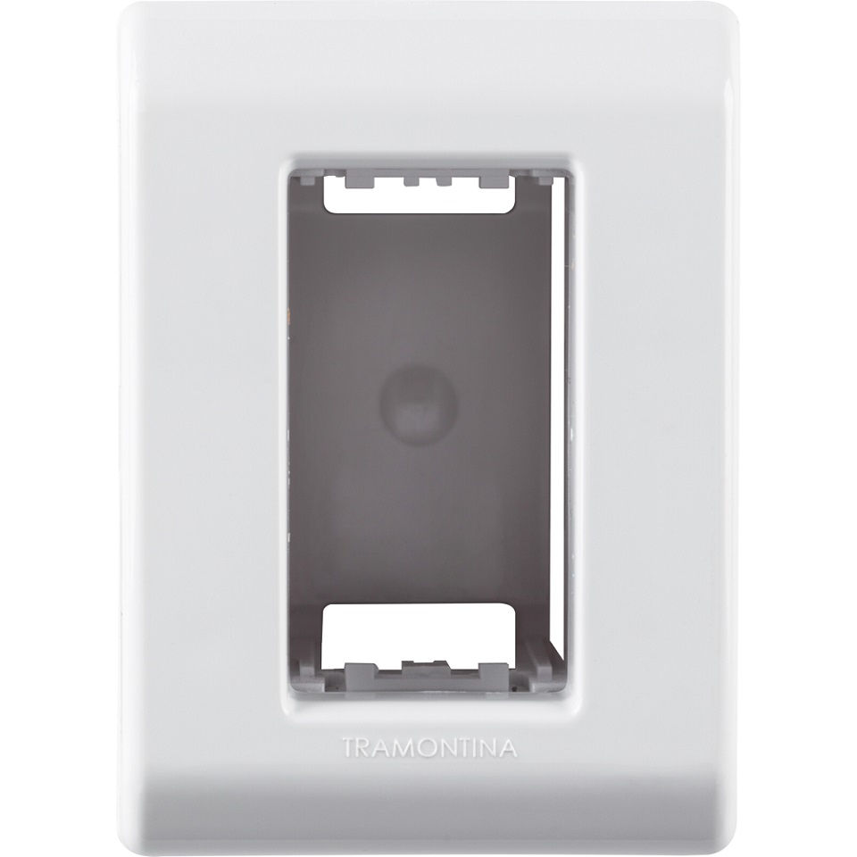 Caixa PVC Sobrepor para Canaletas para 1 Módulo 71x51,5 (Axl) Branca Linha Lizflex com Tampa