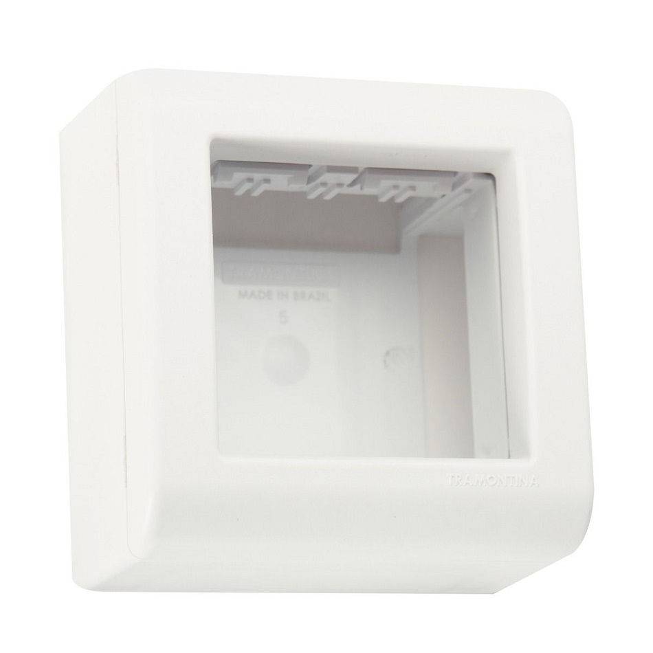 Caixa PVC Sobrepor para Canaletas para 2 Módulos 71x68 (Axl) Branca Linha Lizflex com Tampa