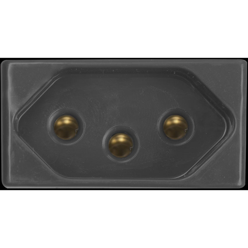 Módulo Módulo Tomada NBR 2P+T 10A/250VCA PVC Grafite LINHAS:GIZ/LIZ/LUX2 /Tablet/Lizflex/Plastibox/Conduletes