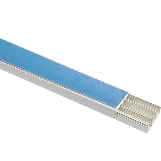 Canaleta PVC Aparente Lisa com Divisória 50x20x2000 mm com Tampa Branca com Adesivo Lizflex