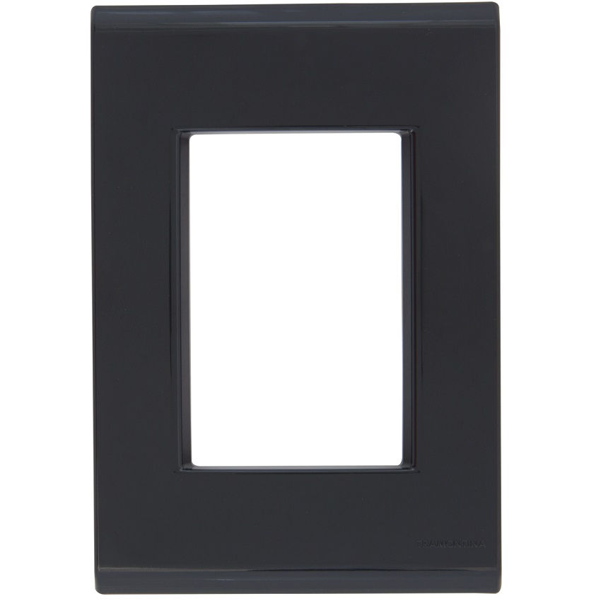 Placa PVC para 3 Módulos 4x2 Grafite LIZ com Suporte