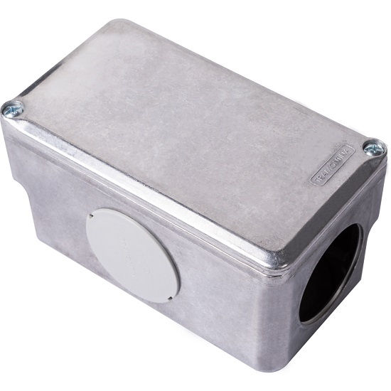 Condulete Alumínio Múltiplo X 1.1/2" com Rosca BSP com Tampa e 3 Tampões sem Vedação Cinza sem Pintura IP54