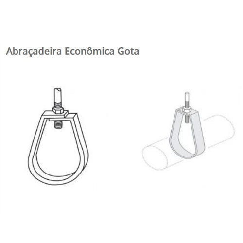 Abraçadeira Abraçadeira Galvanizada Eletrolítica Econômica 12" para Eletroduto Gota