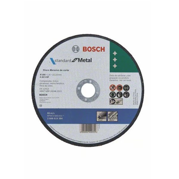 Disco Corte para INOX e Metal para Esmerilhadeira 115x1,0x22,2 mm Standard com Centro Reto