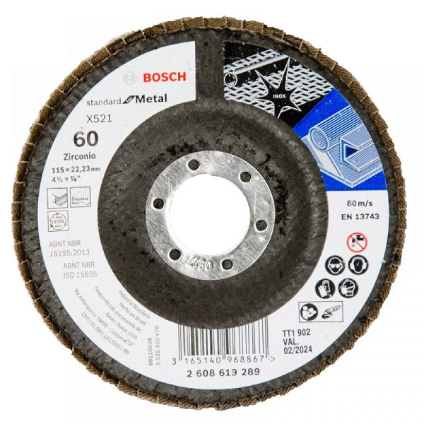 Disco Flap para Metal 115x22,23 mm Standard X521 Z60