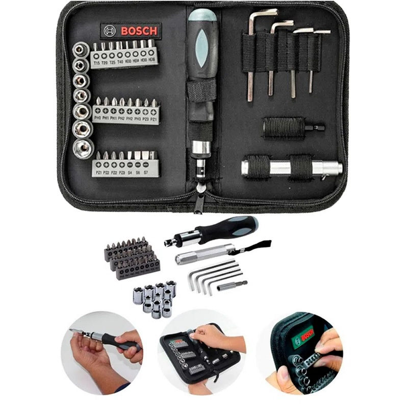 Jogo Bits Com 38 Peças para Aparafusar com Estojo