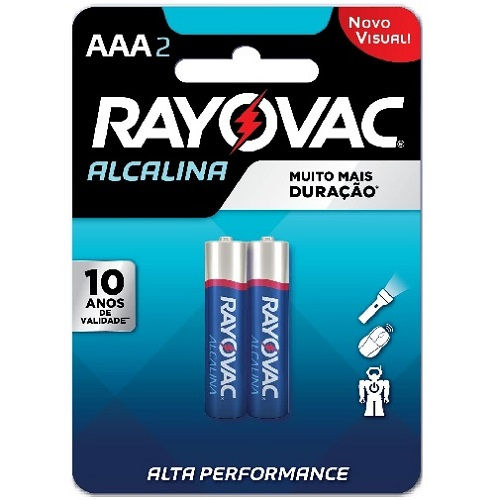 Pilha Alcalina Palito AAA 1,5VCC Embalagem com 2 PCS