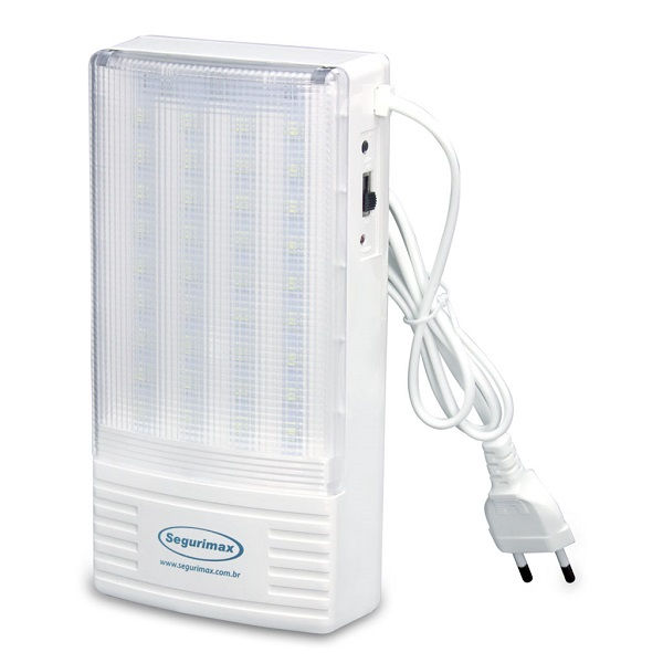 Luminária Luminária Emergência Sobrepor 4W 36 LEDs 300 lm Bivolt 90 Minutos Branco