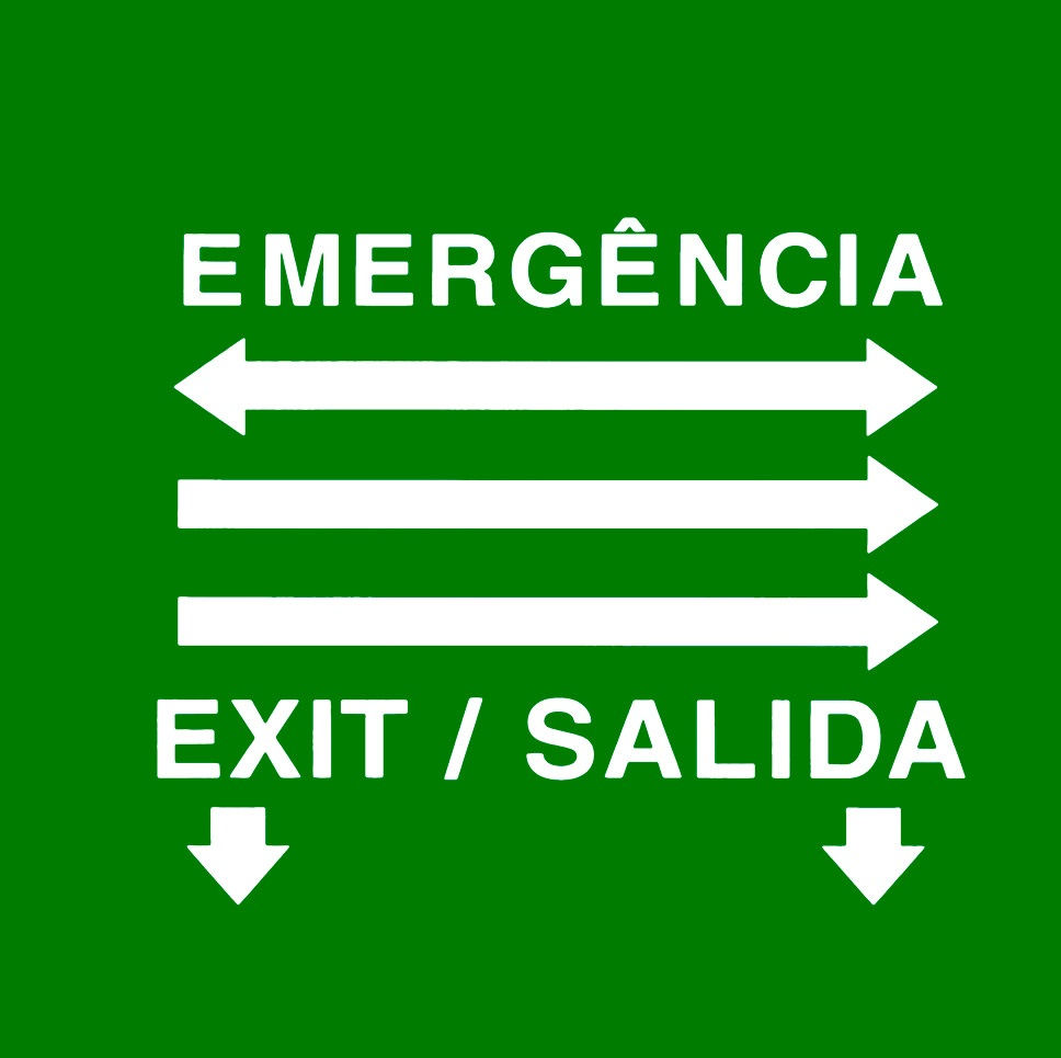 Placa Sinalização Luminosa PVC 110/220VCA Saída Dupla Face 240x183x21 mm Verde/Branca SLIM com Adesivo Seletor