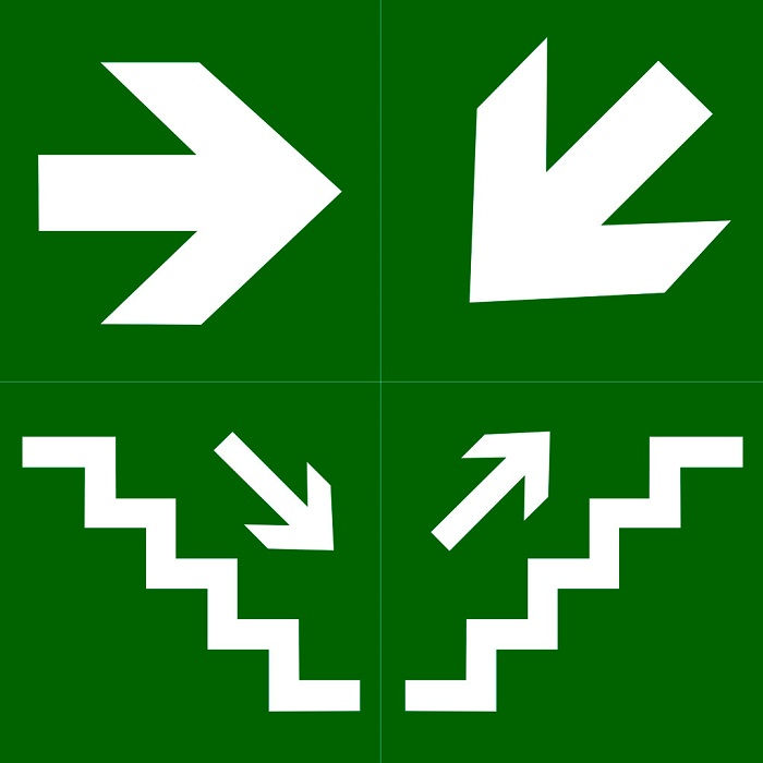 Placa Sinalização Luminosa PVC 110/220VCA Saída Rota de Fuga Dupla Face 240x183x21 mm Verde/Branca SLIM