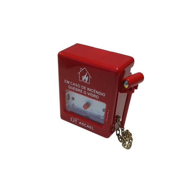 Botoeira Quebre o Vidro PVC para Emergência Alarme 110x93x45 mm Vermelha