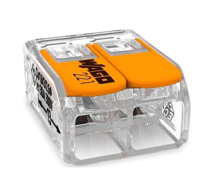 Conector Emenda 2 Cabos Poliamida 85G 0,5-6,00 mm com Alavanca Transparente