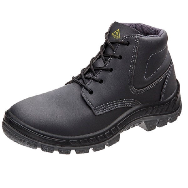 Botina Microfibra com Cadarço com Solado Bidensidade com Biqueira Plástica Tamanho 40 Preta Ca 35768 para Eletricista