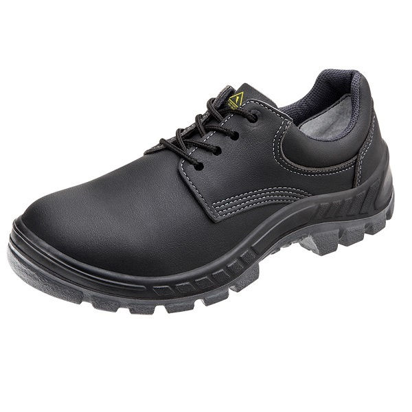 Botina Microfibra com Cadarço com Solado Bidensidade com Biqueira Plástica Tamanho 35 Preta Ca 35839