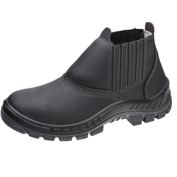 Botina Microfibra com Elástico com Solado Bidensidade com Biqueira Plástica Tamanho 42 Preta Ca 34500