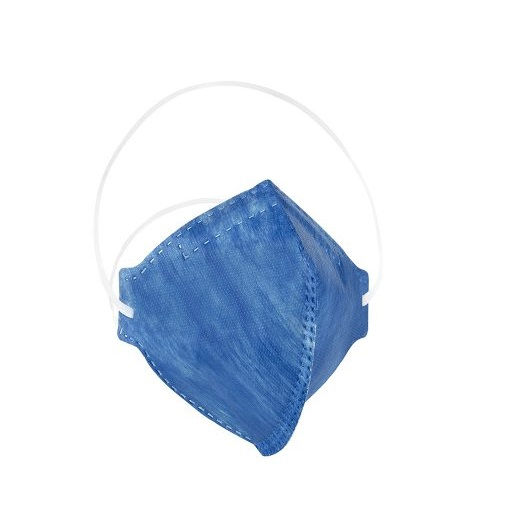 Máscara Máscara Dobrável Algodão e Poliéster PFF3 Descartável Ca 38506 Azul sem Válvula com Clipe Nasal