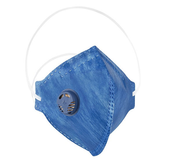 Máscara Máscara Concha PFF2 Descartável Ca 38503 Azul com Válvula e Clipe Nasal