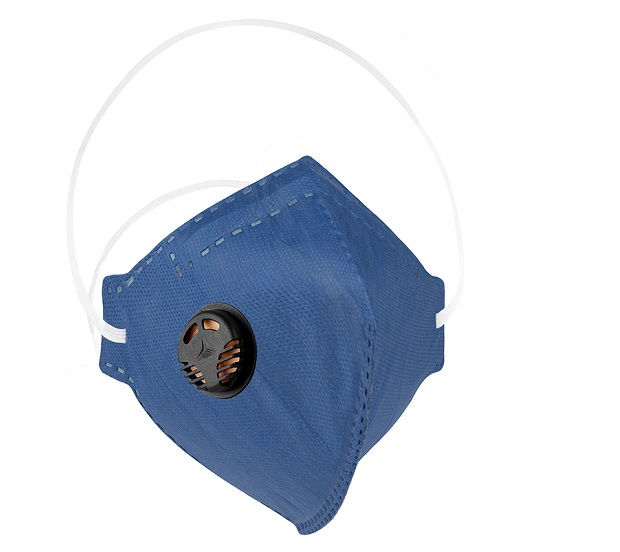 Máscara Máscara Concha PFF2 Descartável Ca 38507 Azul com Carvão Ativo e Válvula com Clipe Nasal