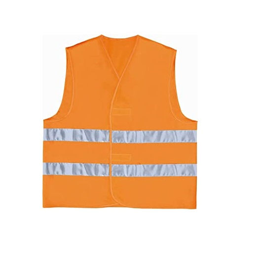 Colete Poliéster Alta Visibilidade com Faixas Refletivas Laranja Fechamento Frontal Tamanho g