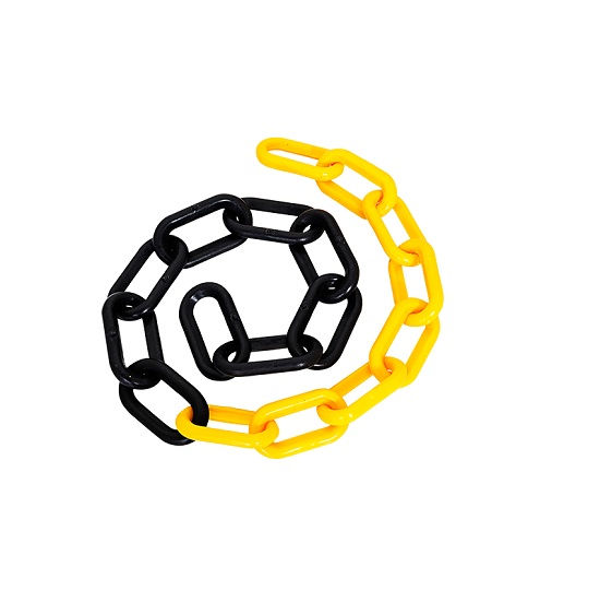 Corrente Polietileno Preto/Amarelo Elo Tamanho P 37x20x5 mm