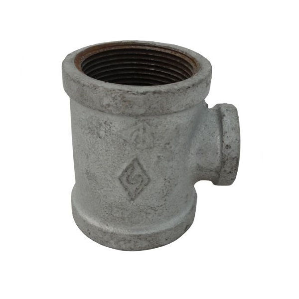 Te Redução Ferro Maleável Galvanizado a Fogo 90G 2.1/2"X1" com Rosca BSP