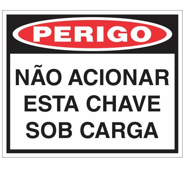 Placa Advertência Chapa Galvanizada Não Acionar Esta Chave Sobcarga 240x300 mm Vermelha/Branca
