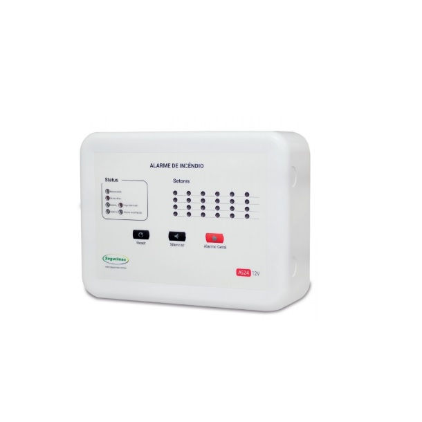 Central Alarme Incêndio Bivolt Com LED C/bateria 24VCC Segurimax