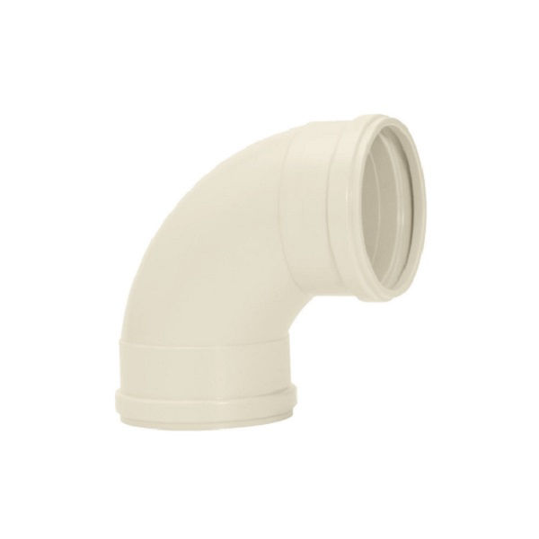 Curva PVC 90G Bolsa e Bolsa para PE de Coluna 75 mm Série Reforçada Cinza Claro Esgoto