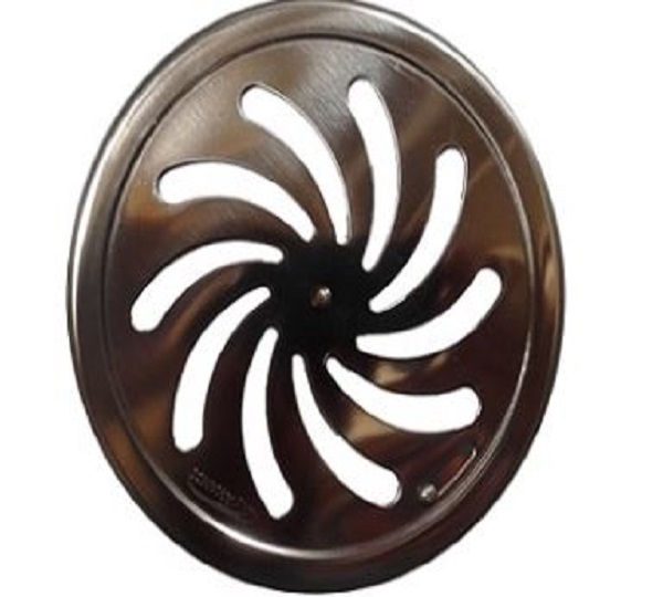 Grelha INOX Redonda com Moldura com Fecho 150 mm Cromada Esgoto