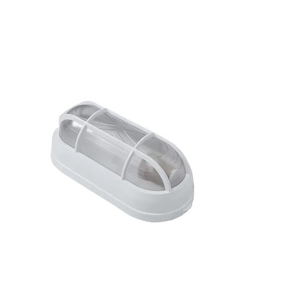 Tartaruga Sobrepor Oval Oito 1x25W para Lâmpada Compacta PVC com Difusor Policarbonato com Soquete E27 Branca com Grade