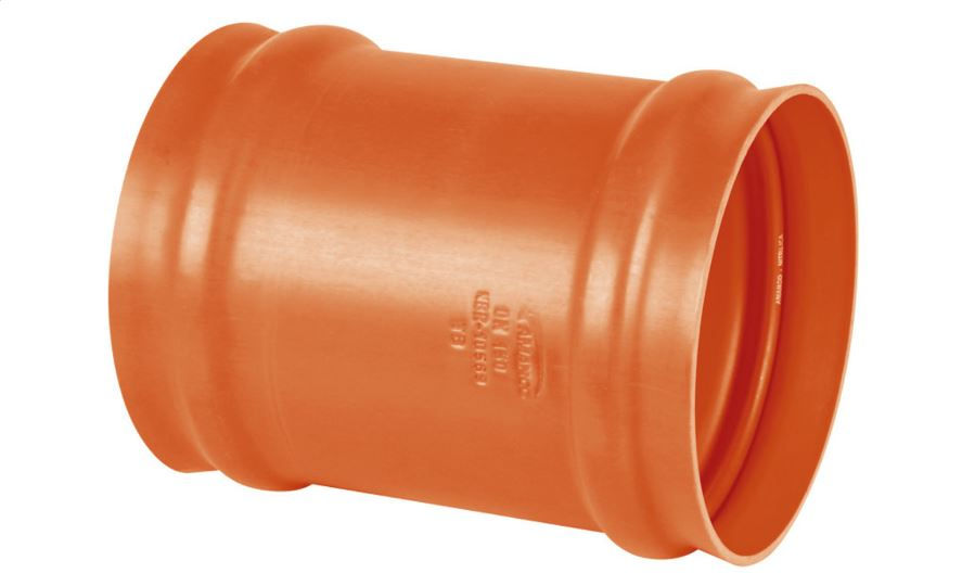 Luva PVC Correr sem Anel 100 mm Coletora Laranja Esgoto/Água Pluvial