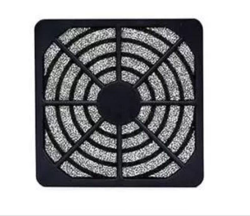 Conjunto Ventilação PVC com Grelha e Filtro 120x120 mm Preto