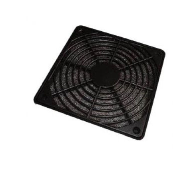 Conjunto Ventilação PVC com Grelha e Filtro 120x120 mm Preto