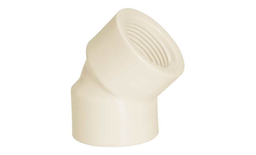 Joelho PVC 45G Rosqueável 1/2" Classe 15 Branco Água Fria