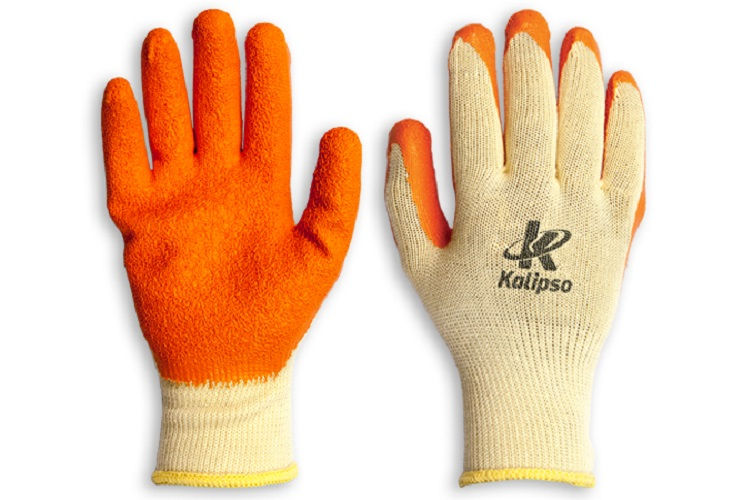 Luva Tricotada com Banho Látex Orangeflex Antiderrapante Tamanho 9 (G) Laranja Ca 20858