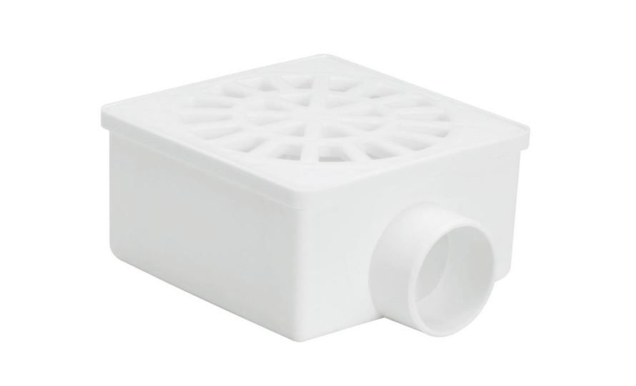 Ralo Sifonado PVC Quadrado com Grelha 100x45 mm 40 mm Classe 8 Branco Esgoto