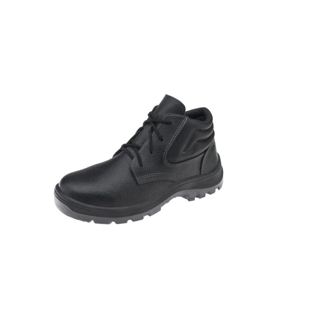 Botina Couro com Cadarço com Biqueira Plástica Tamanho 38 Preta Vulcaflex Ca 43335 Bidensidade