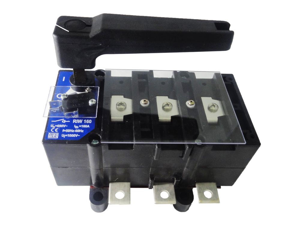 Chave Seccionadora Rotativa RIW Tripolar 160A sem Porta Fusível com Fixação para Base SOB Carga