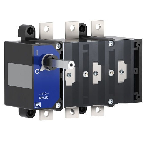 Chave Seccionadora Rotativa RIW Tripolar 250A sem Porta Fusível com Fixação para Base SOB Carga