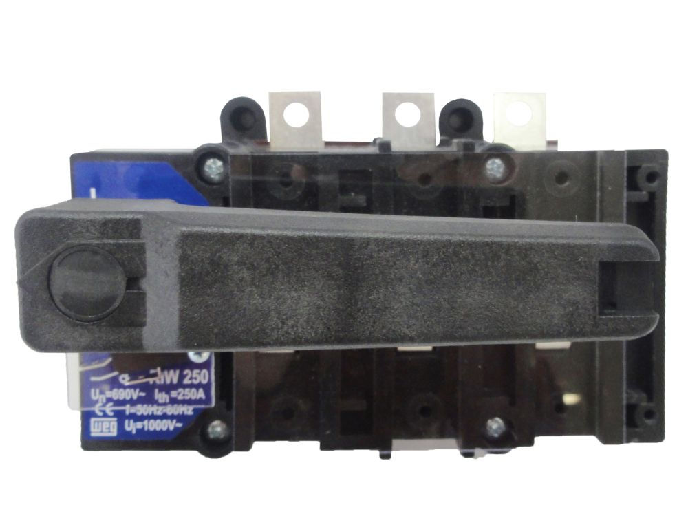 Chave Seccionadora Rotativa RIW Tripolar 250A sem Porta Fusível com Fixação para Base SOB Carga