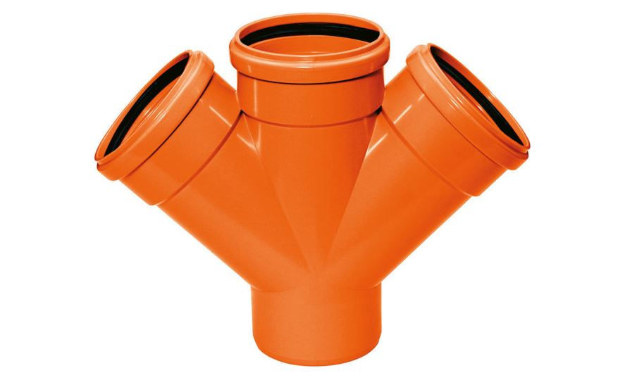 Junção Junção Dupla PVC 100x100 mm Silentium Laranja Esgoto