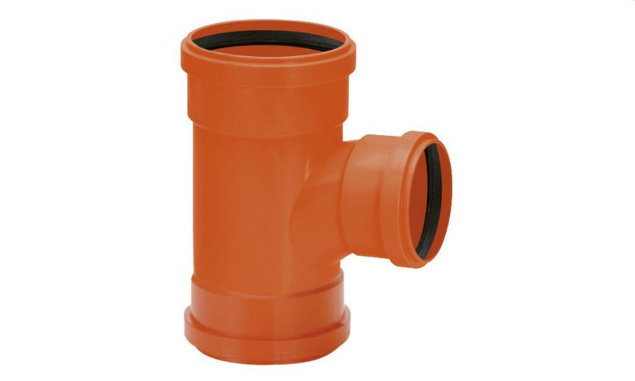 Te PVC Redução BBB sem Anel 150x100 mm Coletor Laranja Esgoto/Água Pluvial