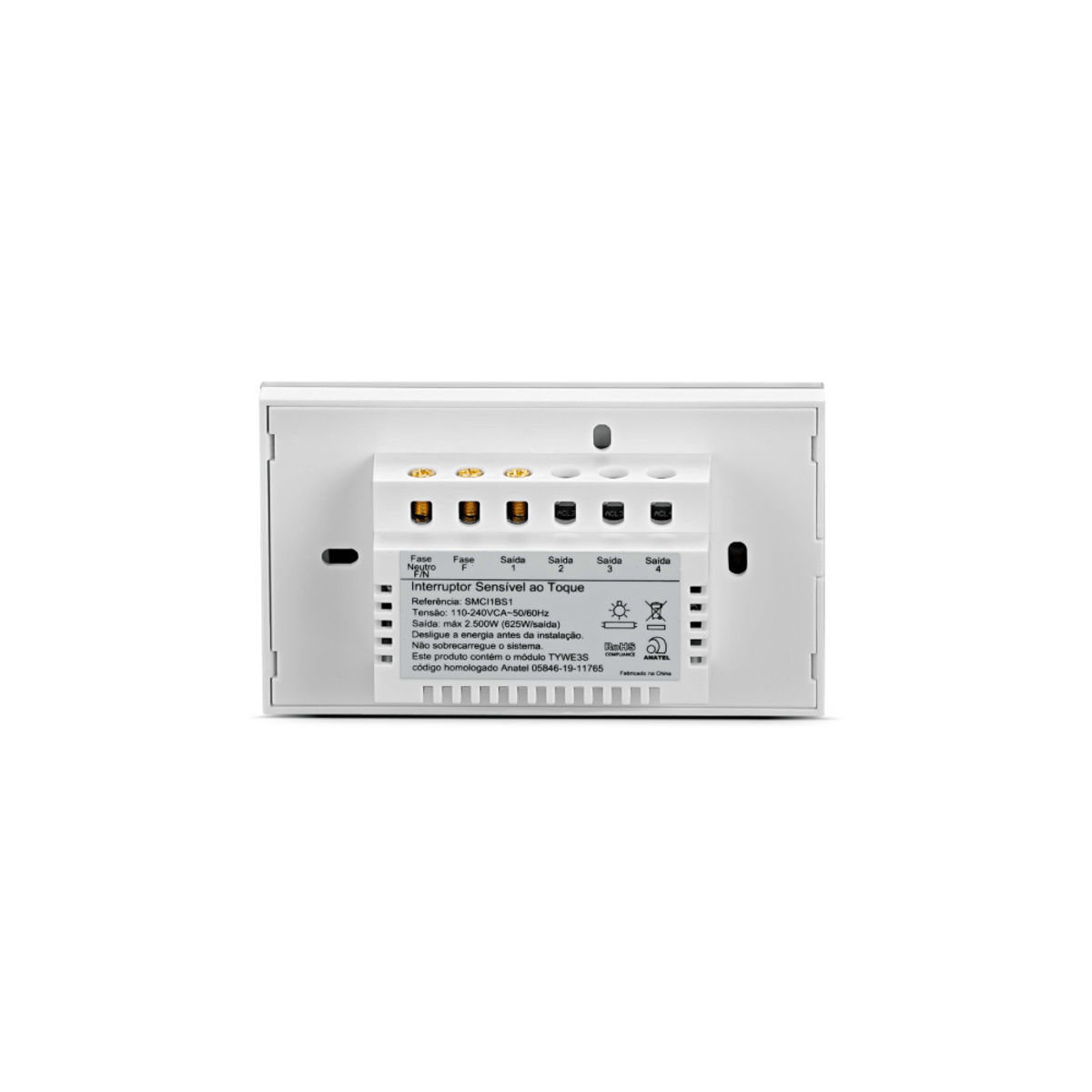 Módulo Módulo Interno Wi-fi 10A/250VCA 1100/2200W PVC para Interruptor Branco Smarteck
