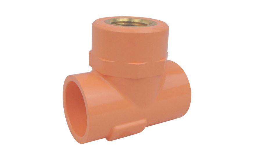Te Adaptador para Bico Sprinklers CPVC Fire 90G 2"X1/2" com Rosca NPT Blazemaster
