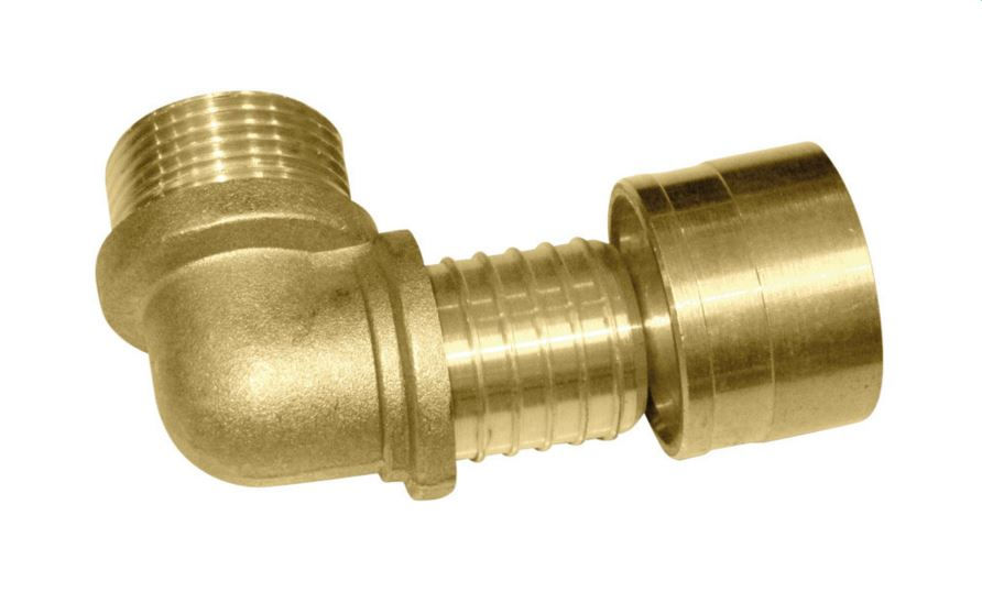 Joelho Metálico 90G Fixo Macho 16 mmX1/2" PEX Água Quente