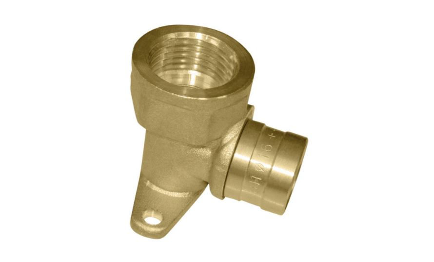 água Quente Água Quente Joelho Fêmea Metálico PEX DN16x 1/2 Base Fixa