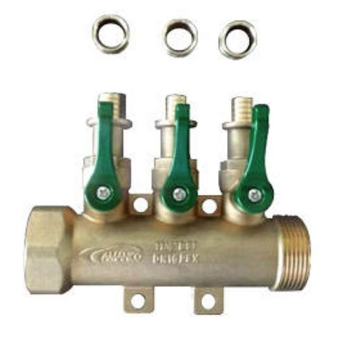 Módulo Distribuição Módulo Distribuição Metálico 3 Saídas 1.1/4"X20 mm PEX Água Quente