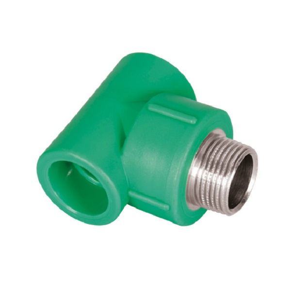 Te Fêmea/Macho/Fêmea Redução Central com Inserto Metálico 32 mmX1" PPR Verde Água Quente